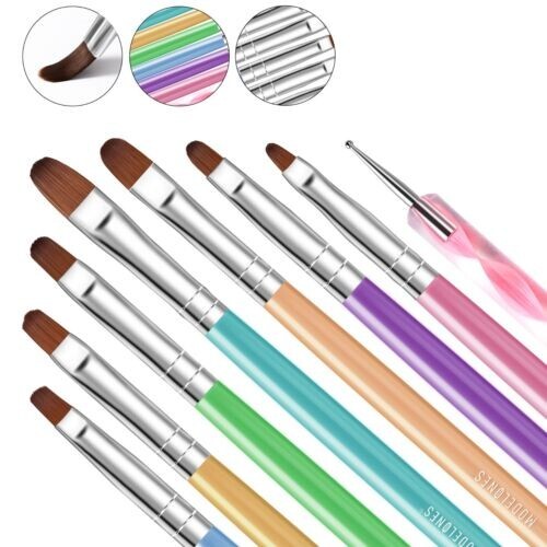 8Pcs Nail Art Brush Set, 7Pcs Nail Brushes + 1Pc Nail Dotting Tool