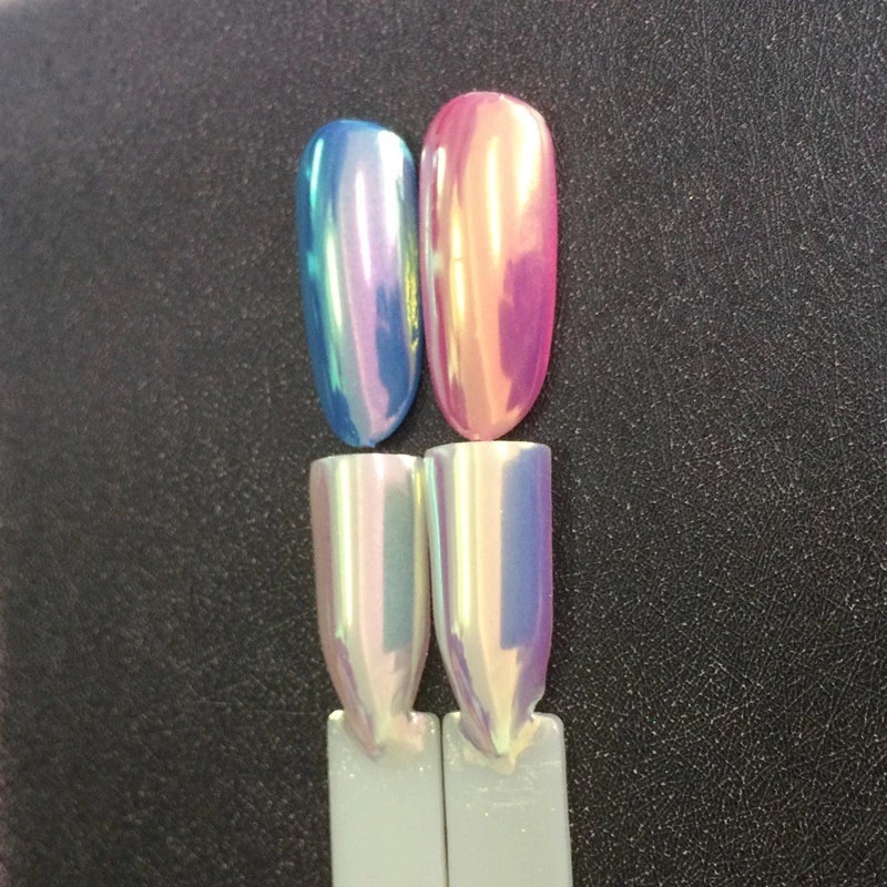 Aurora Unicorn Nail Powder 10ml Large Pot Rainbow Chrome Pigment Nails Salon UK