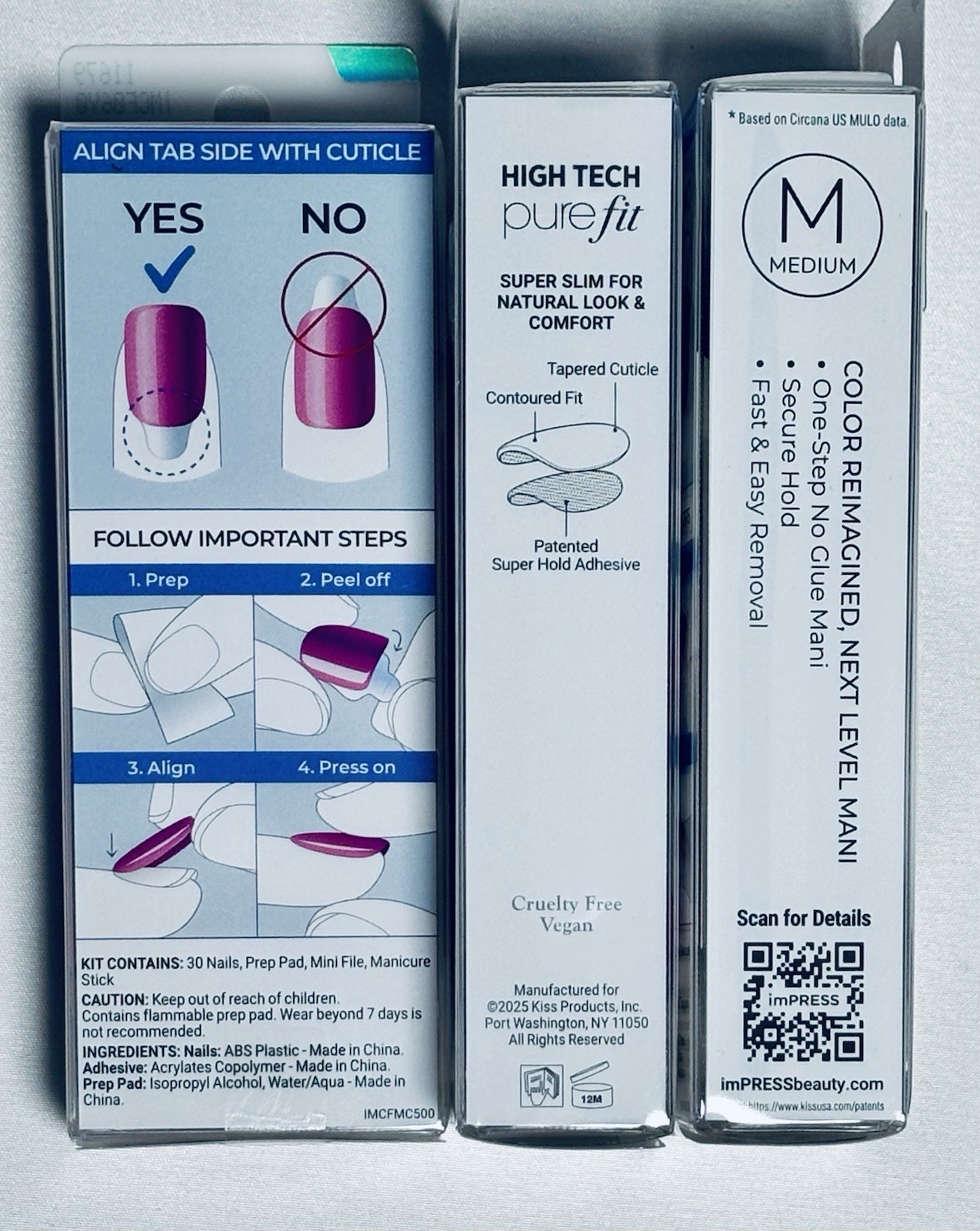 Color FX by Impress Nails Press-on Mani 3 Packs Brand New in Box Shade Free Mind