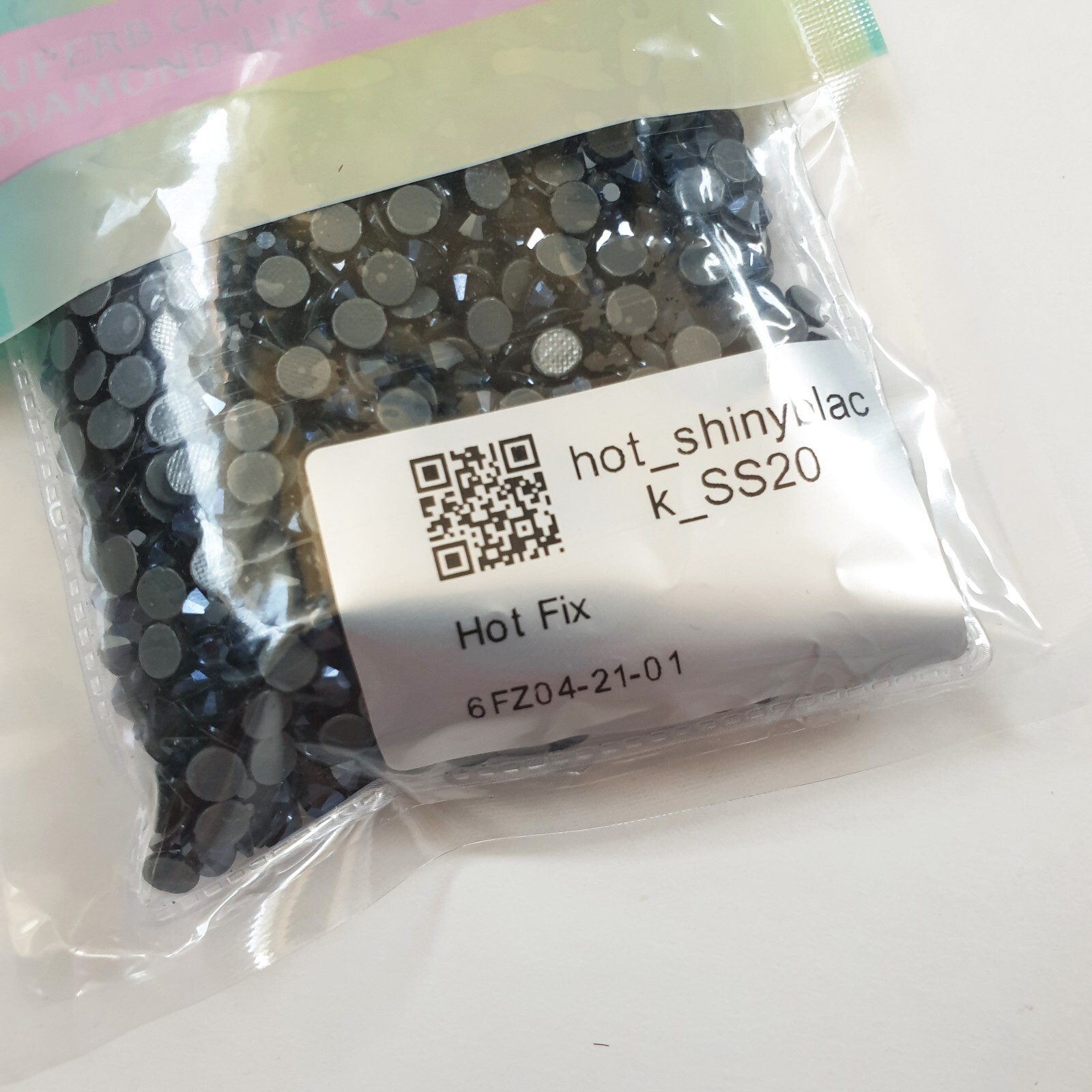 Flat Back Shiny Black Crystal Glass Rhinestone Hot Fix SS20 1440 PCS Nail Art