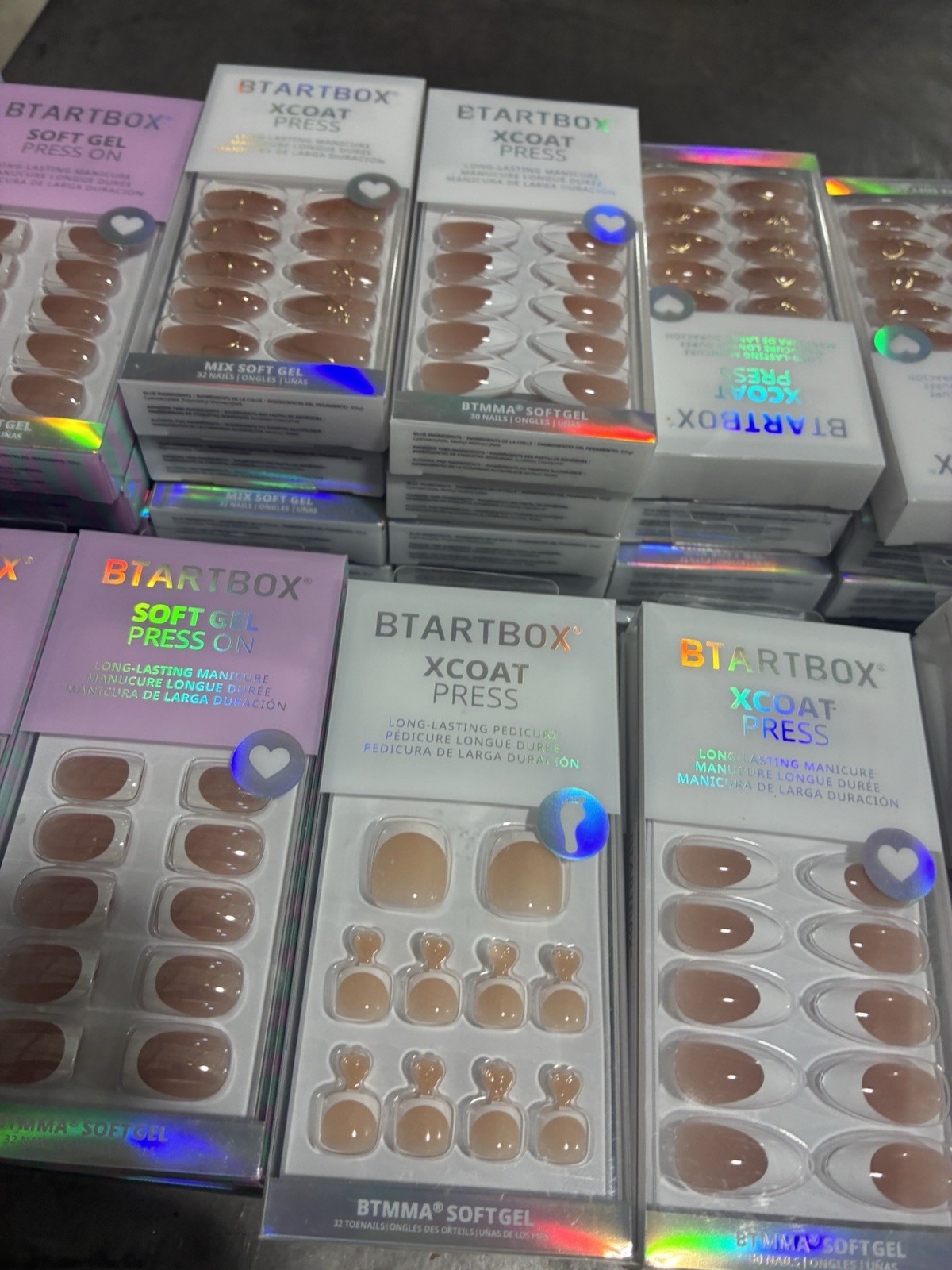 Bulk Order of 75 Units Bartbox Press On Nails. Various Sizes And Colors.