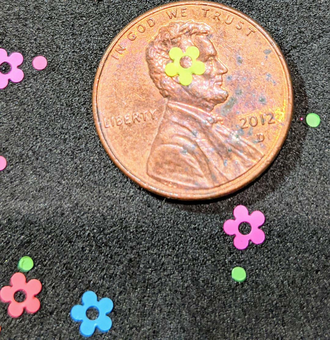 DAISY SHAPE MIXED NEON GLITTER~Nail•Acrylic•Gel•Body Art•Face•Festival