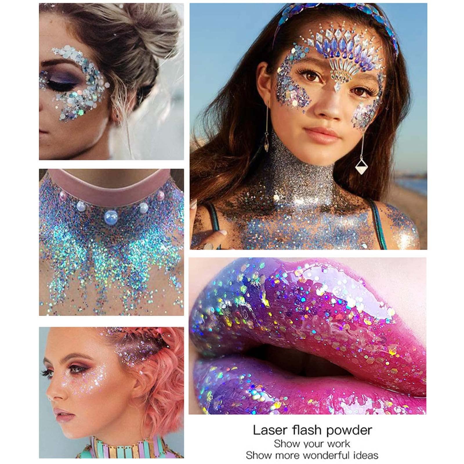 Body Glitter Gel, Face Glitter Body Gel Sequins Shimmer Liquid Eyeshadow, Chu…