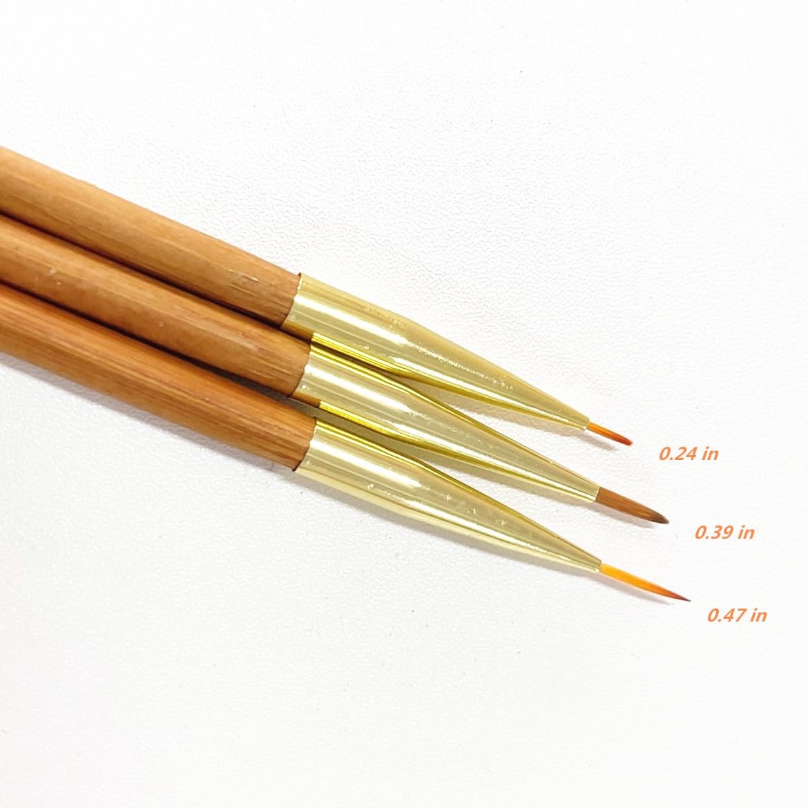 3Pcs Nail Art Drawing Brushes, Short Bamboo Penholder Double End