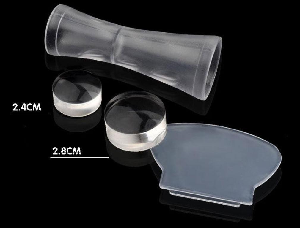 Nail Art Stamper Manicure Jelly Silicone Stamper & Scraper Transfer Tool Kit