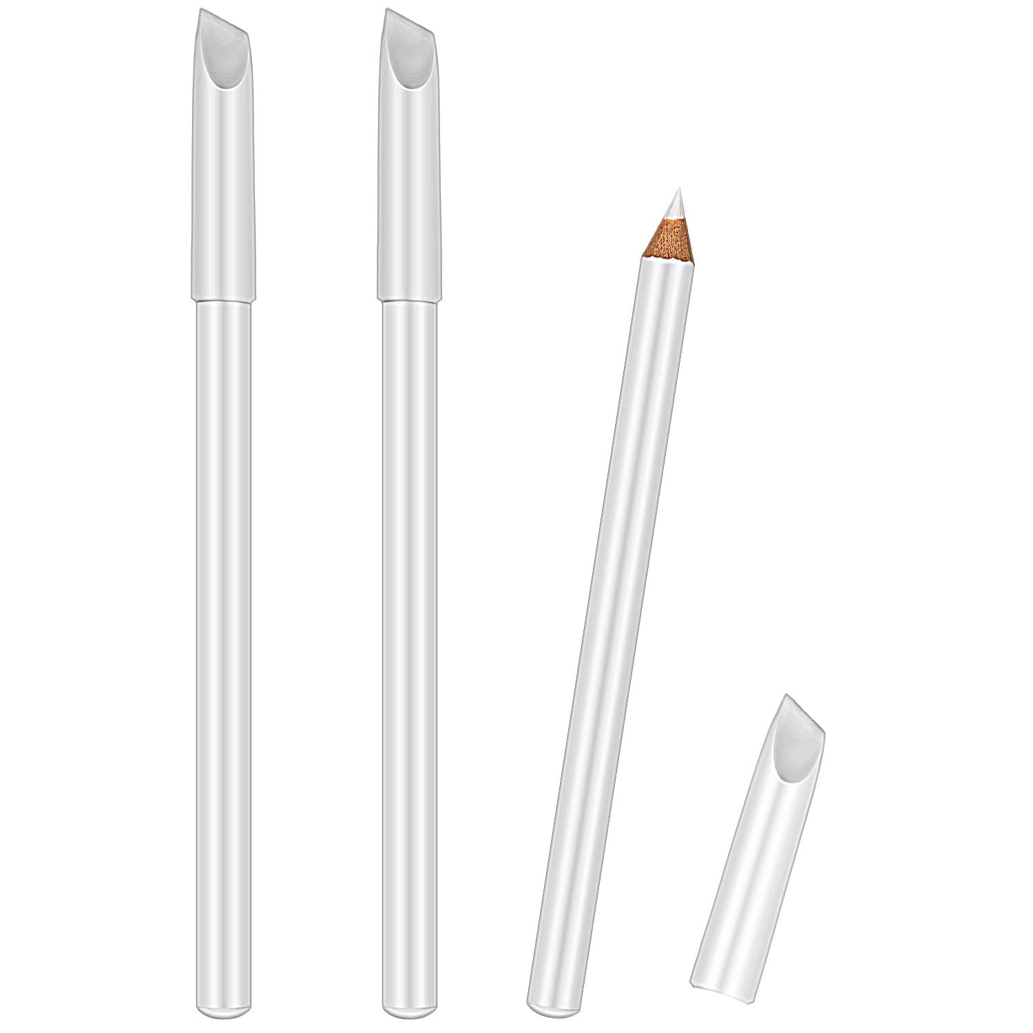 Blulu 3 Pieces White Nail Pencil 2-in-1 Nail Whitening Pencil French Nail Pencil