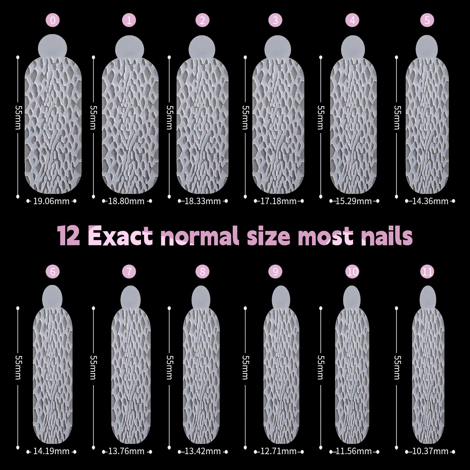 60pcs 3D Soft Silicone Mold Forms Reusable for Nail Gel Extension Tips Tools