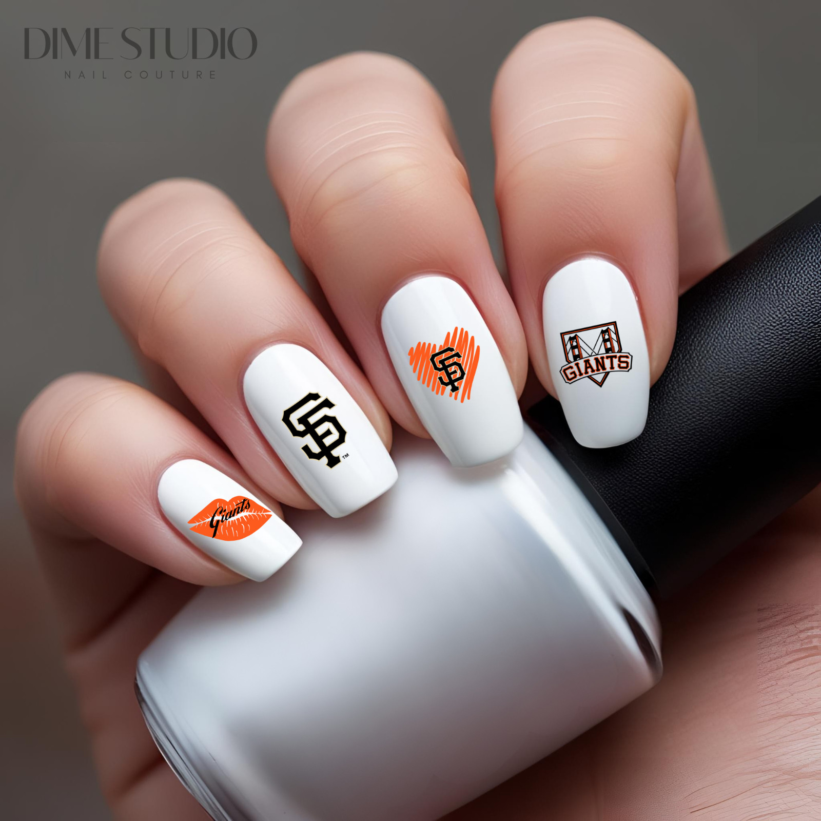 SF Giants Baseball Nail Decals Water Transfer Clear Overlay Nail Tattoo