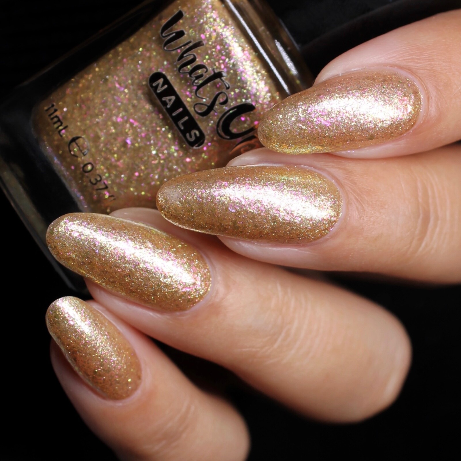 Sequin Seeker Regular Polish (Gold Shimmer & Flakies), Nail Polish for Nail Art
