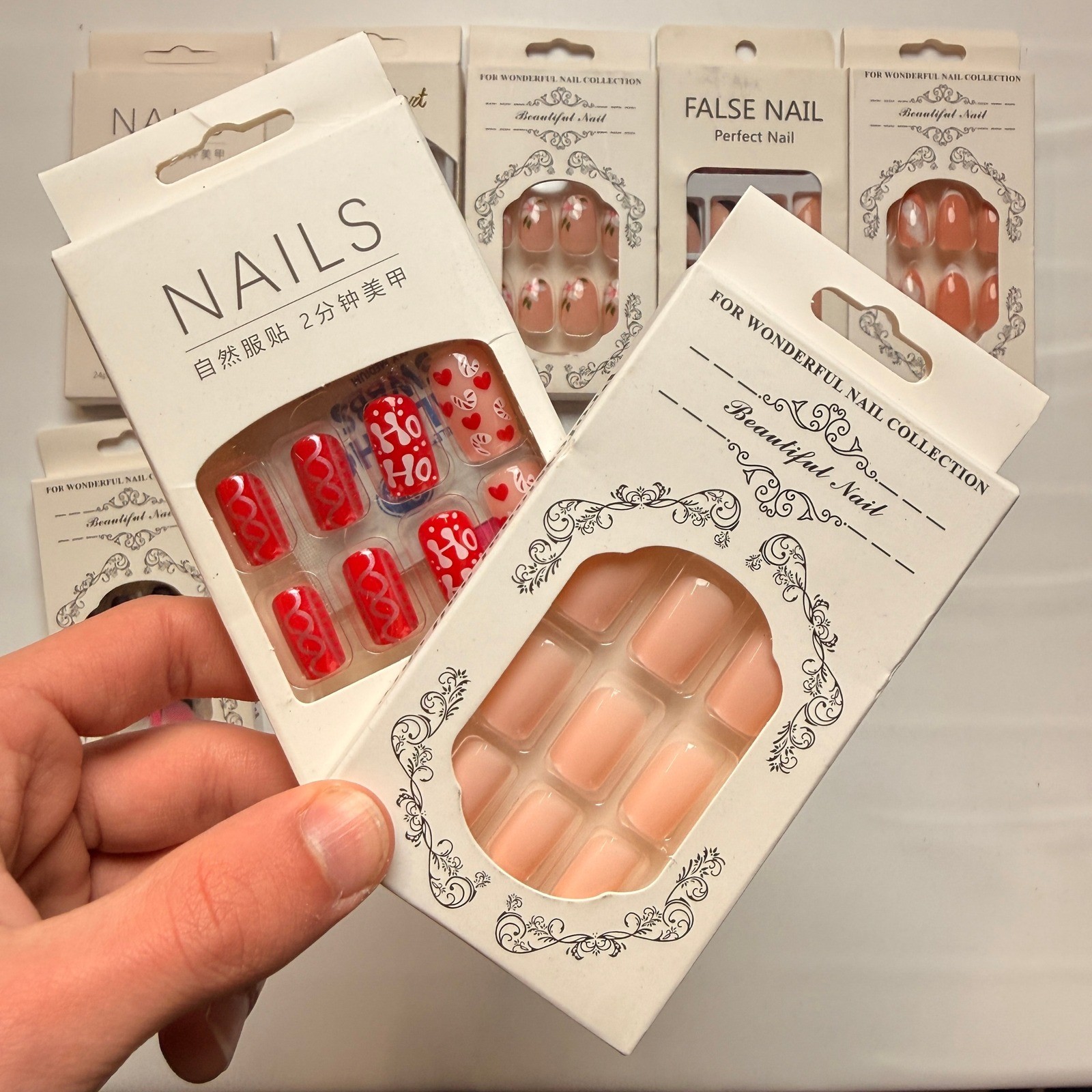 Lot of 10 Pack of 24 New False Press On Nails Assorted Designs and Colors №N34
