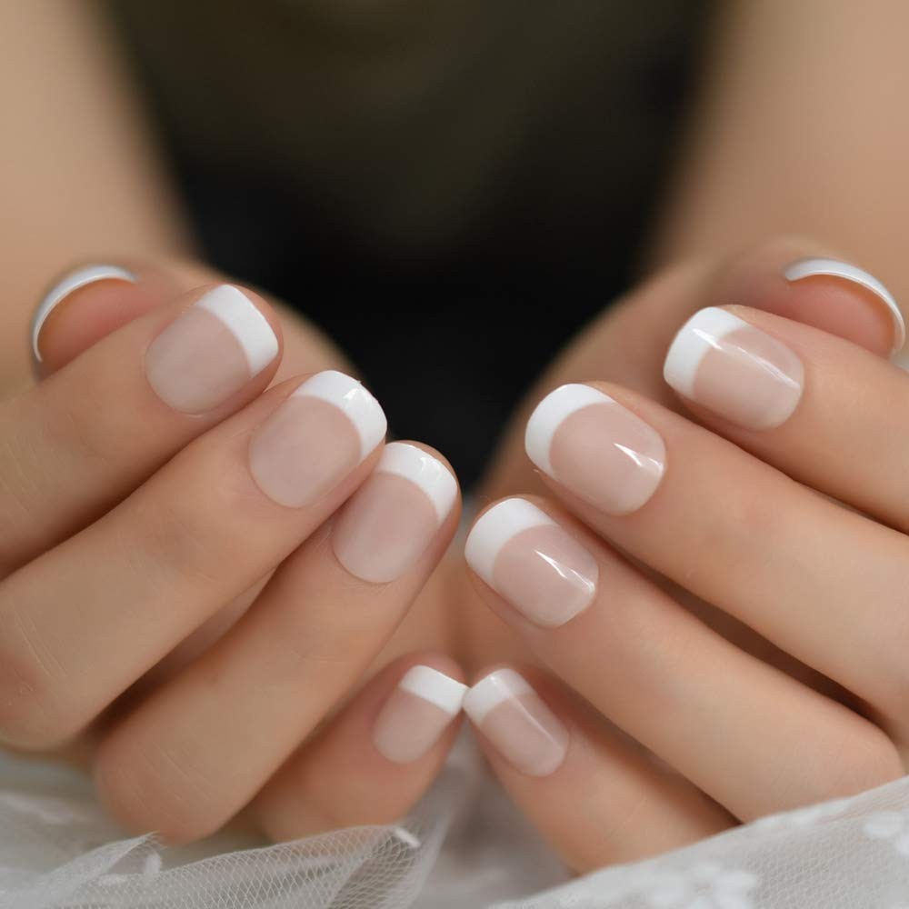 Natural Beige Nude White Press on 0.04 Fl Oz (Pack of 24), with white
