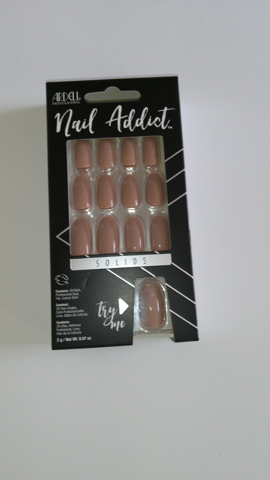 ARDELL Nail Addict Latte brown Oval Press-On Nails Full Cover Glue Included &