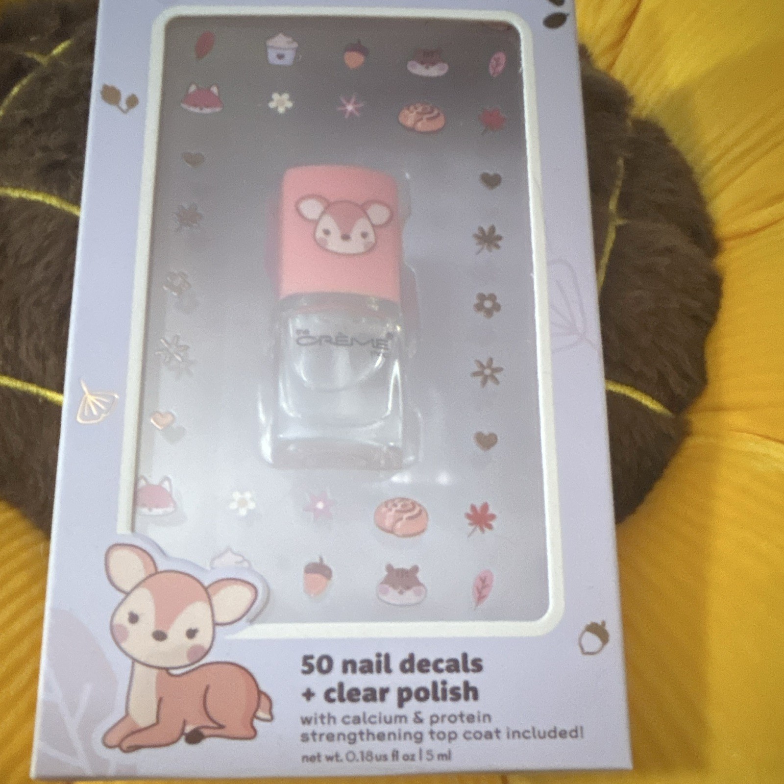 The Crème Shop Deer Theme Nail Decals Peel & Apply Clear Multicolor Short