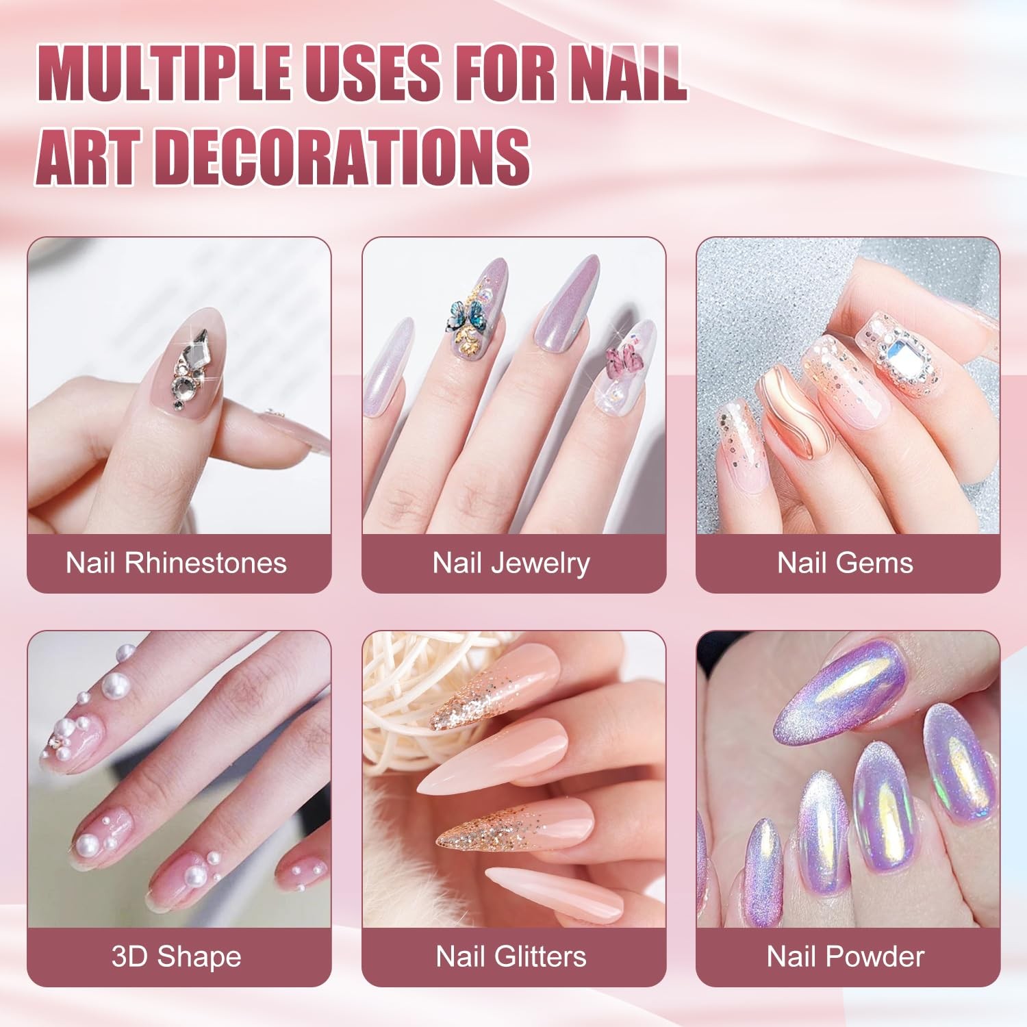 Rhinestone Glue for Nails,45g Super Strong No Wipe Nail Charm Glue for Crysta…