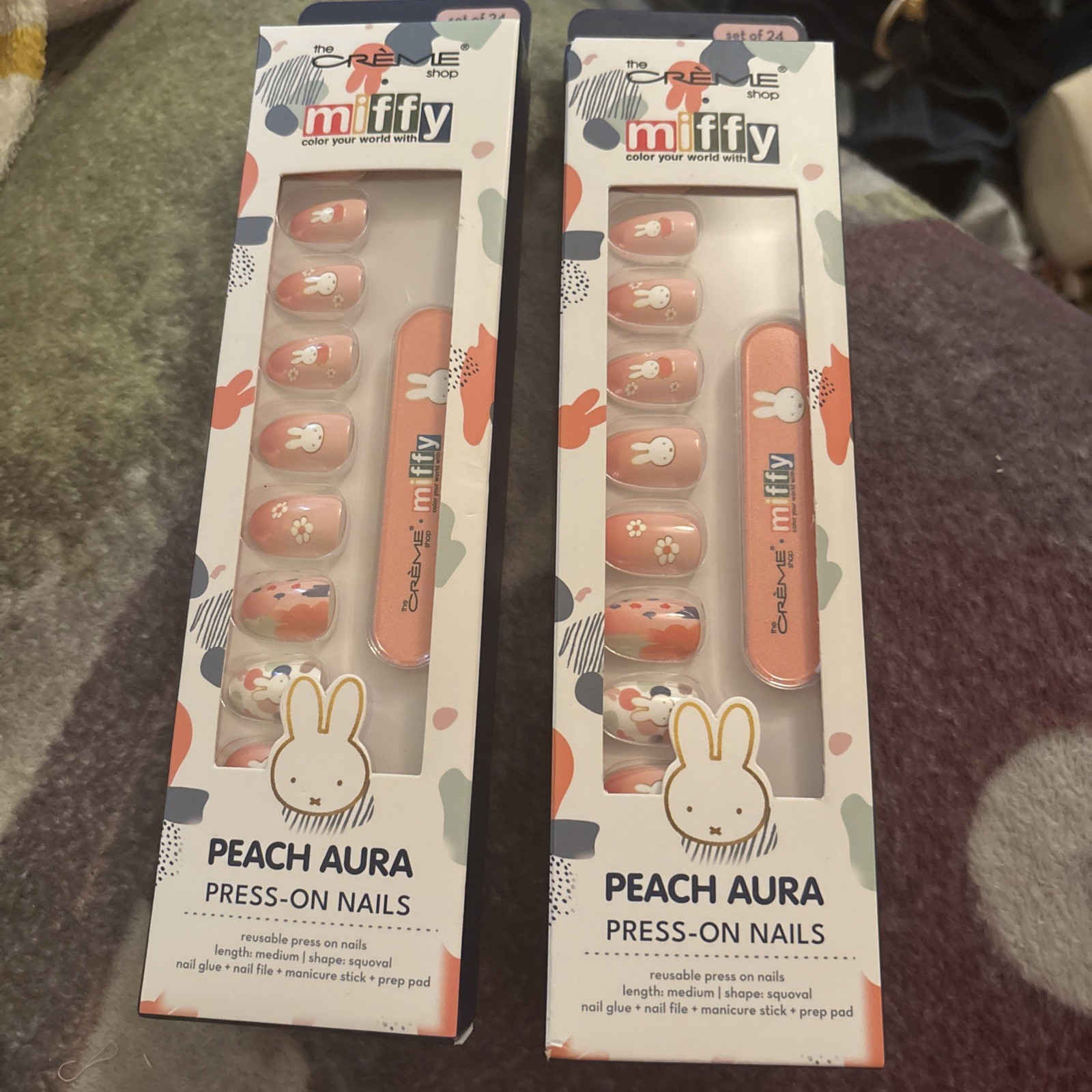 The Crème Shop Miffy Press-On Nails Peach Aura Bunny 2 sets