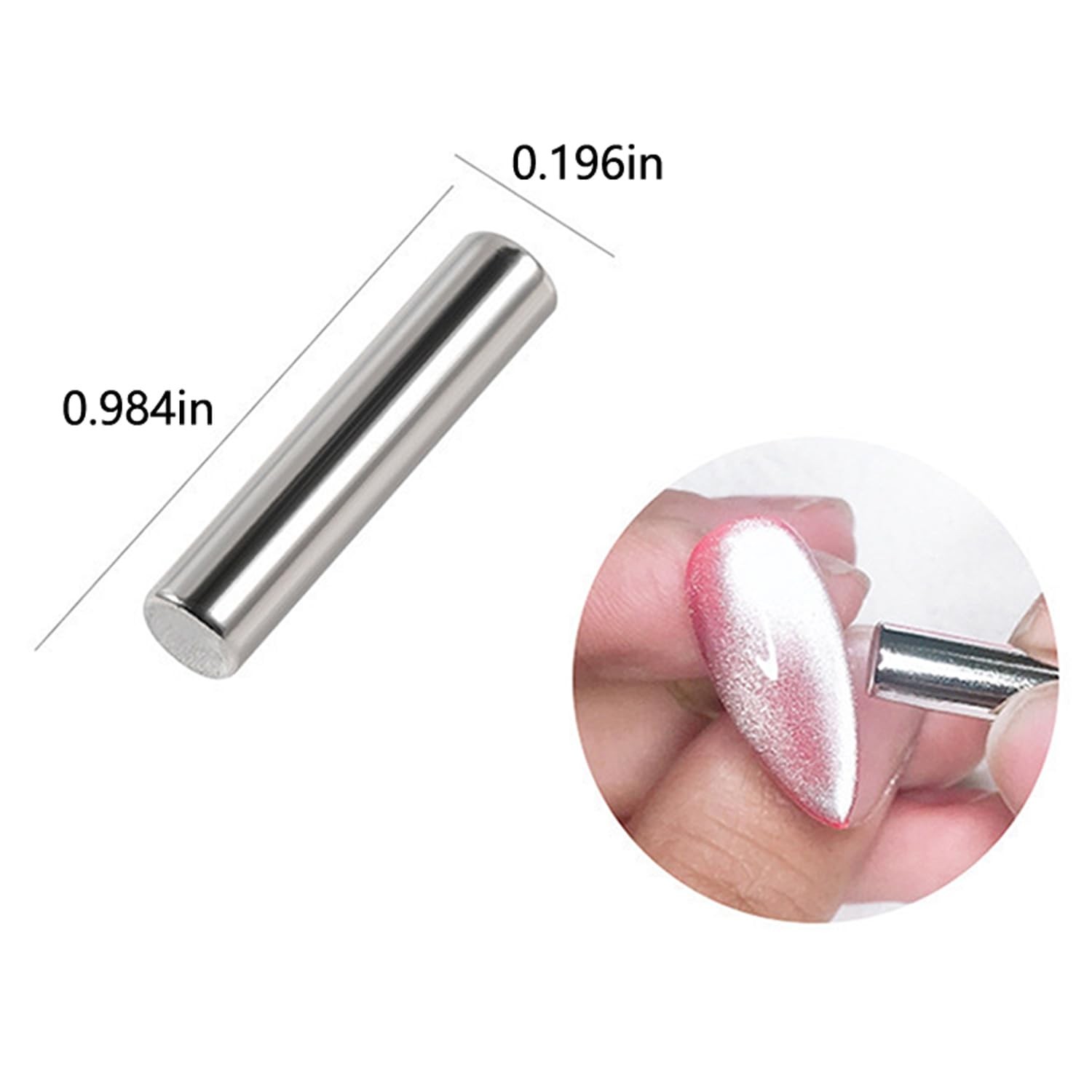 6 Pieces Cat Eye Magnet for Nails Double-Head Nail Magnetic Stick Multi-Funct…
