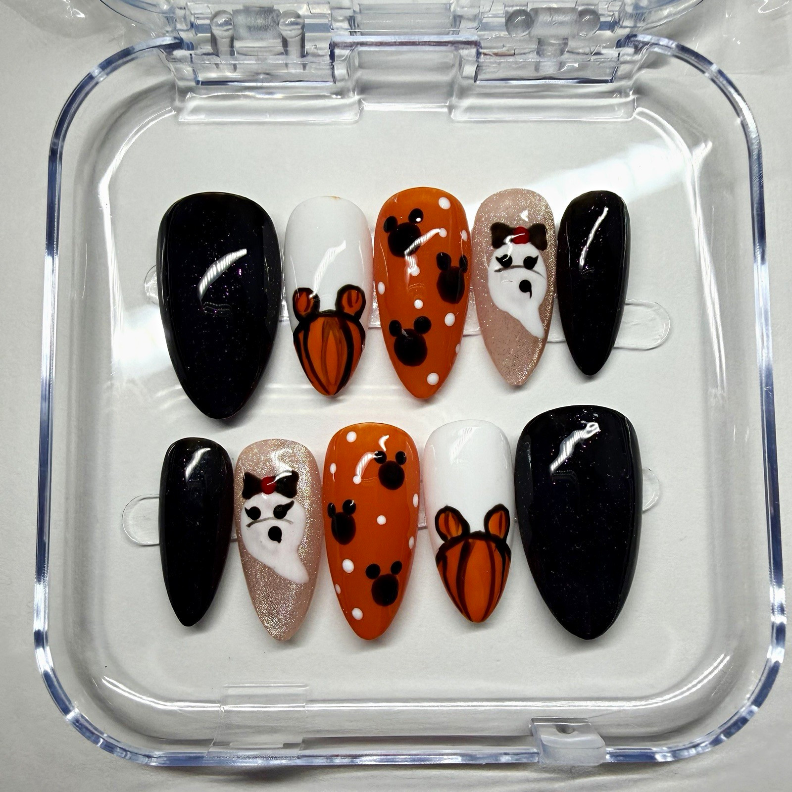Handmade Halloween Mickey Mouse inspired Press-On Nails