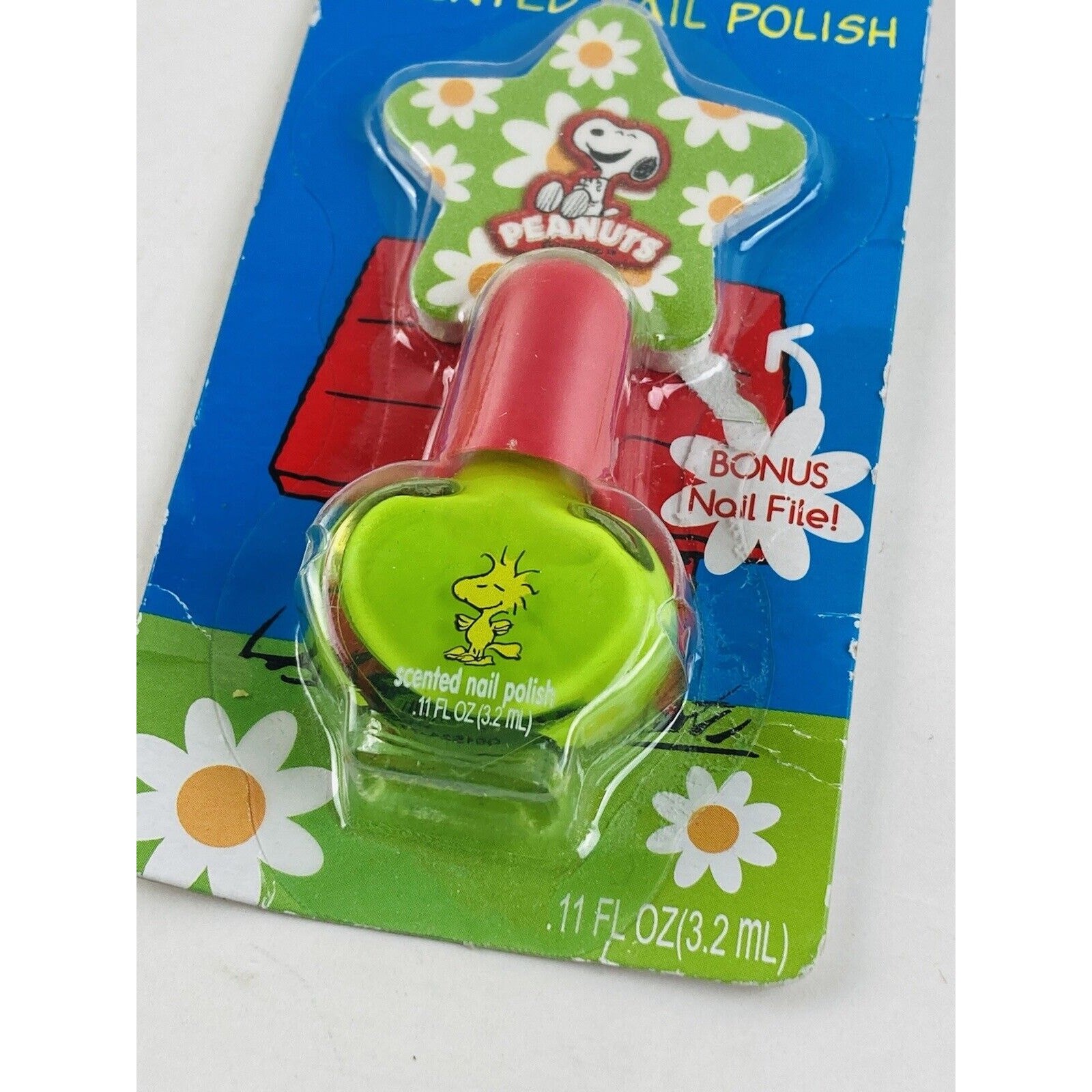 Peanuts Woodstock Apple Flavored Nail Polish NOS Snoopy w/ Nail file Green Peace