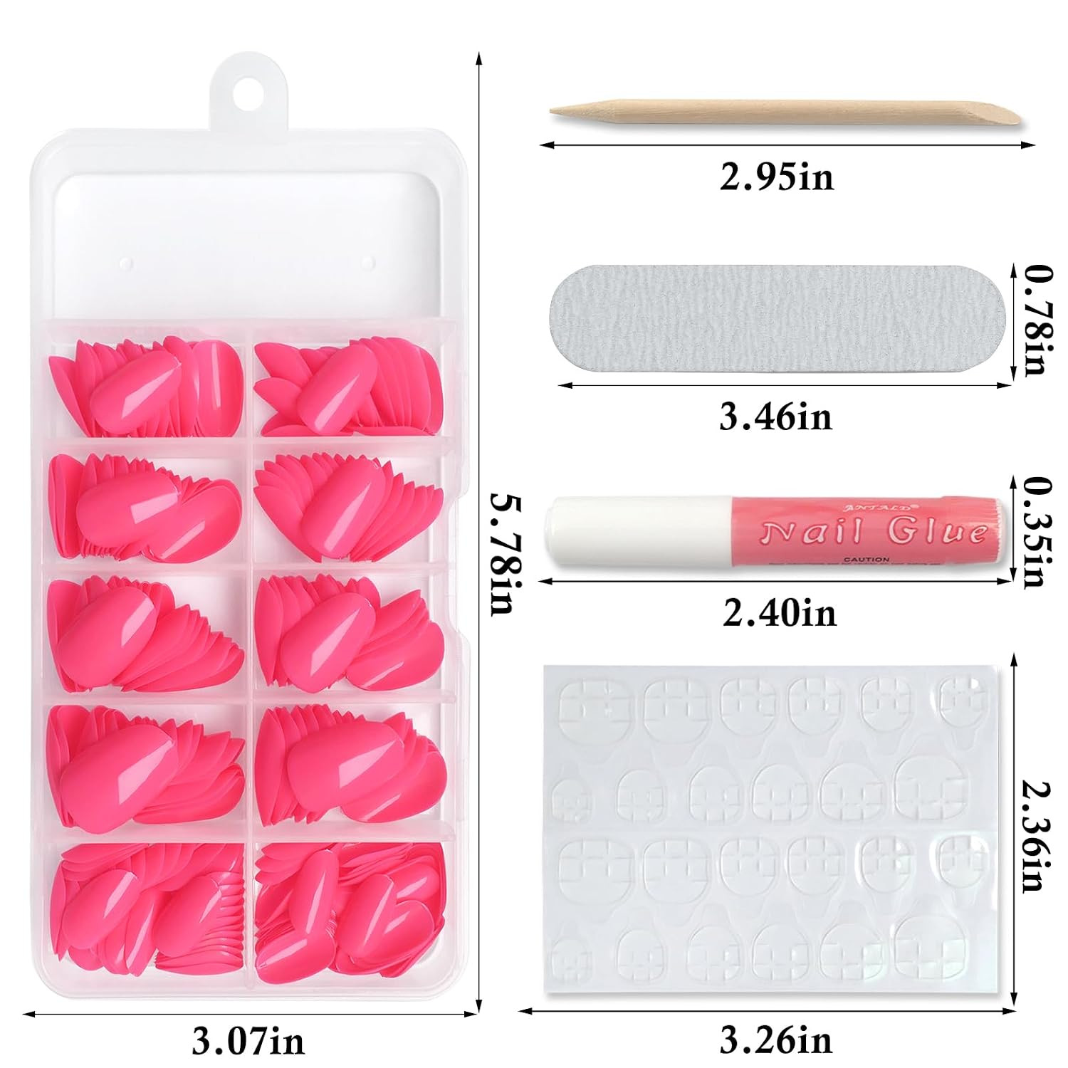 Short Press on Nails Almond Fake Nails, 240 round Almond Press on Nail Short Ful