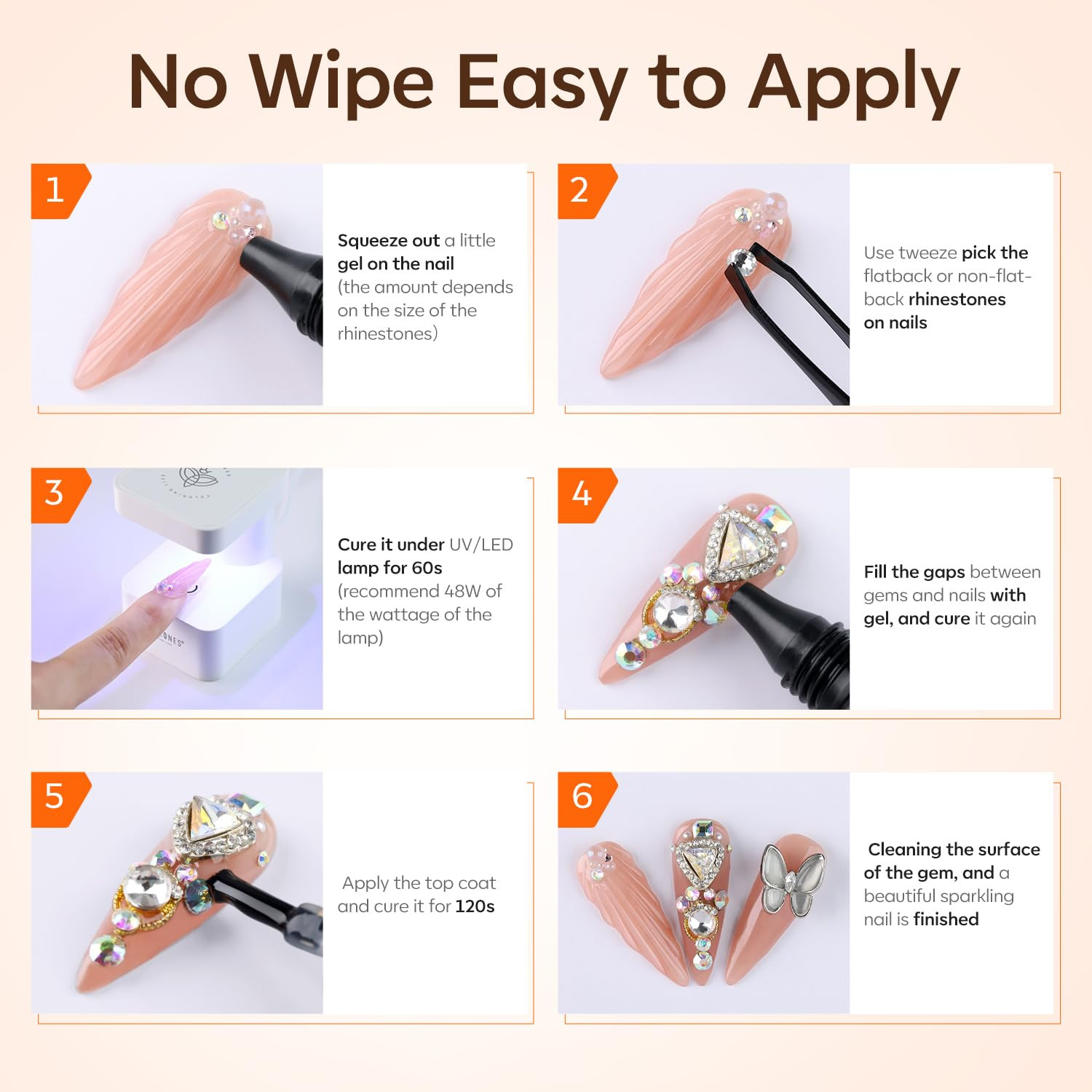 4-In-1 Rhinestone Glue – Super Strong for Press on Nails, Gems