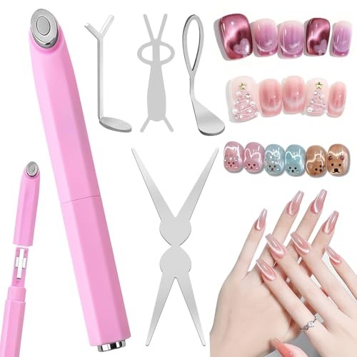 New Pink 3-in-1 Ring Cat Eye Magnet, Cateye Magnet for Nails Magnet Tool Easy