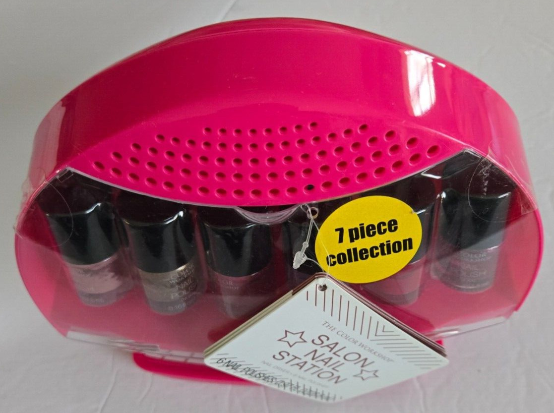 7 Piece SALON NAIL STATION Markwins Color Workshop 6 Nail Polish & Dryer Kit New