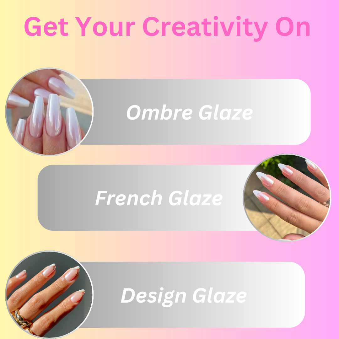 Glaze Chrome Powder, White Pearl Chrome, Chrome Powder, White Pearl Chrome