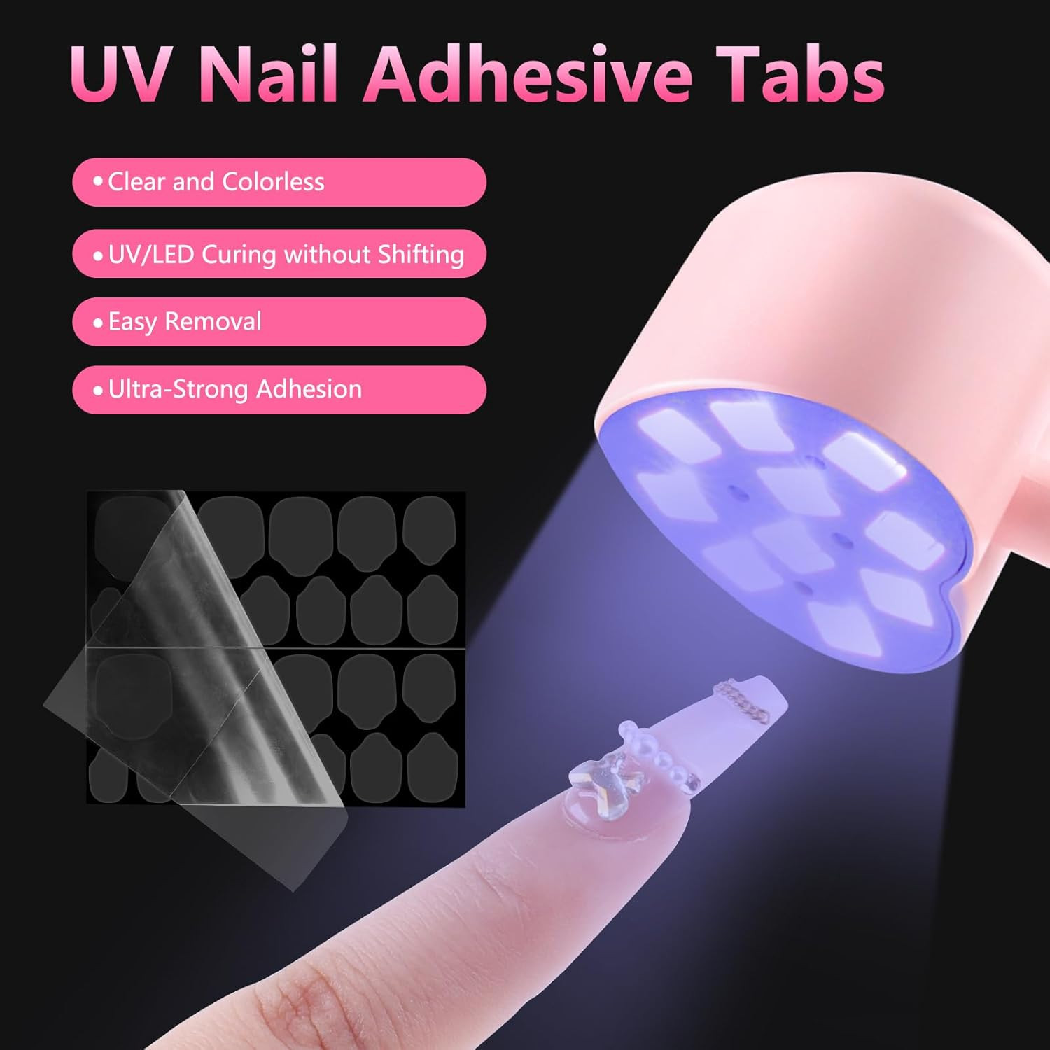 480Pcs UV Nail Adhesive Tabs for Press-On Nails | Super Sticky Jelly Stickers