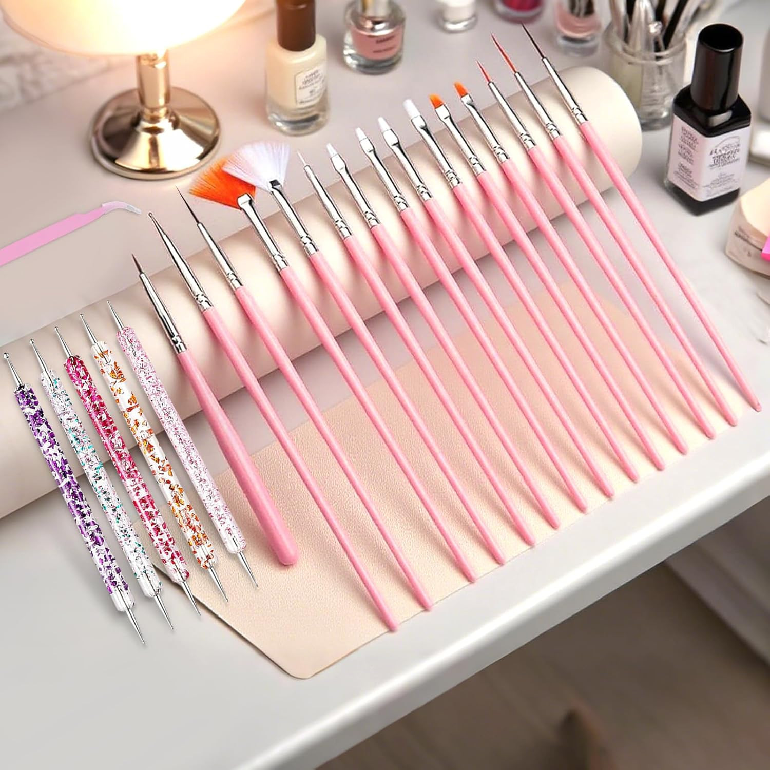 Nail Art Tools Set, Nail Art Kit for Beginners: 15 Professional Nail Brushes for