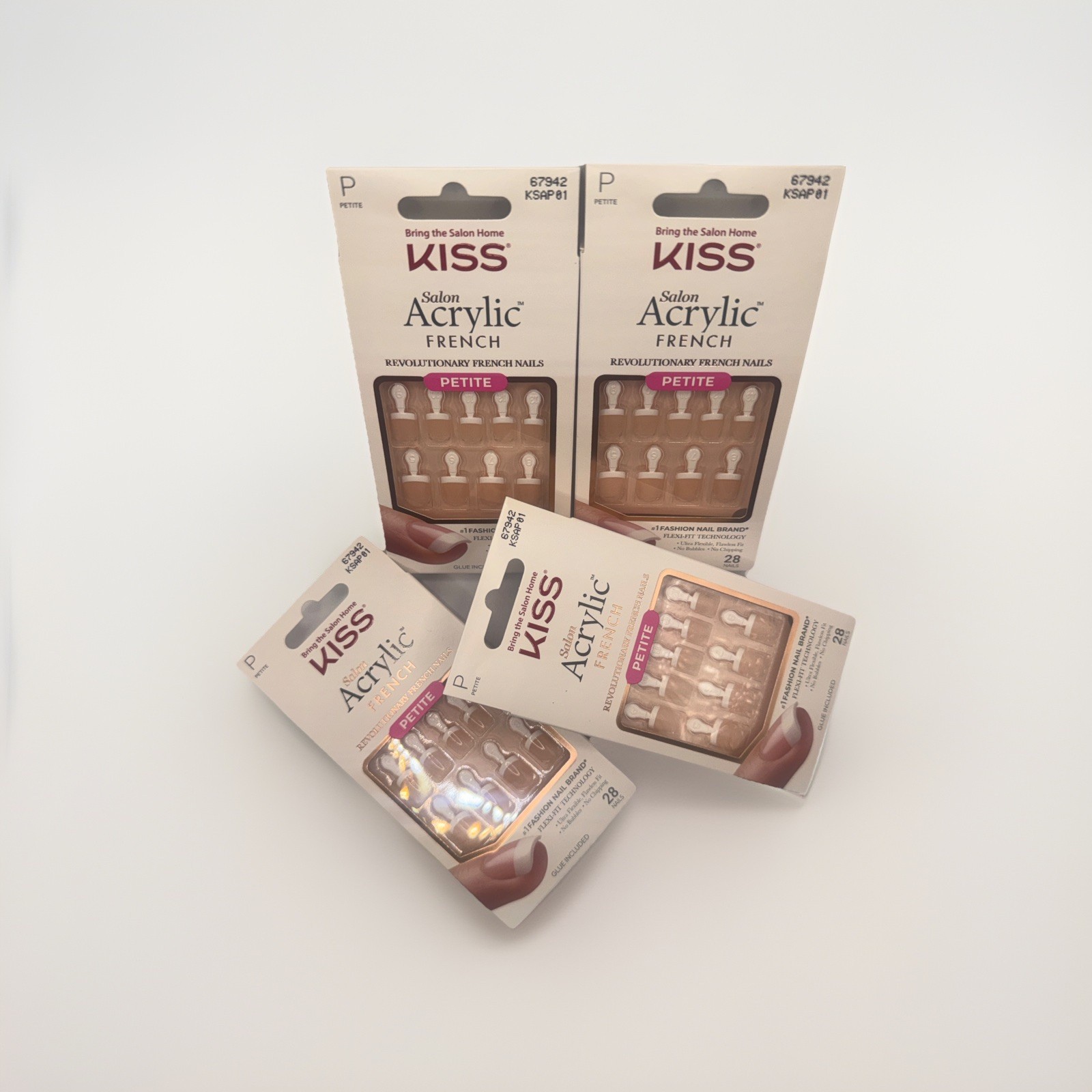 Kiss Salon Acrylic French Nude Natural Nails KANP01 Petite 67942 (1 Pack)