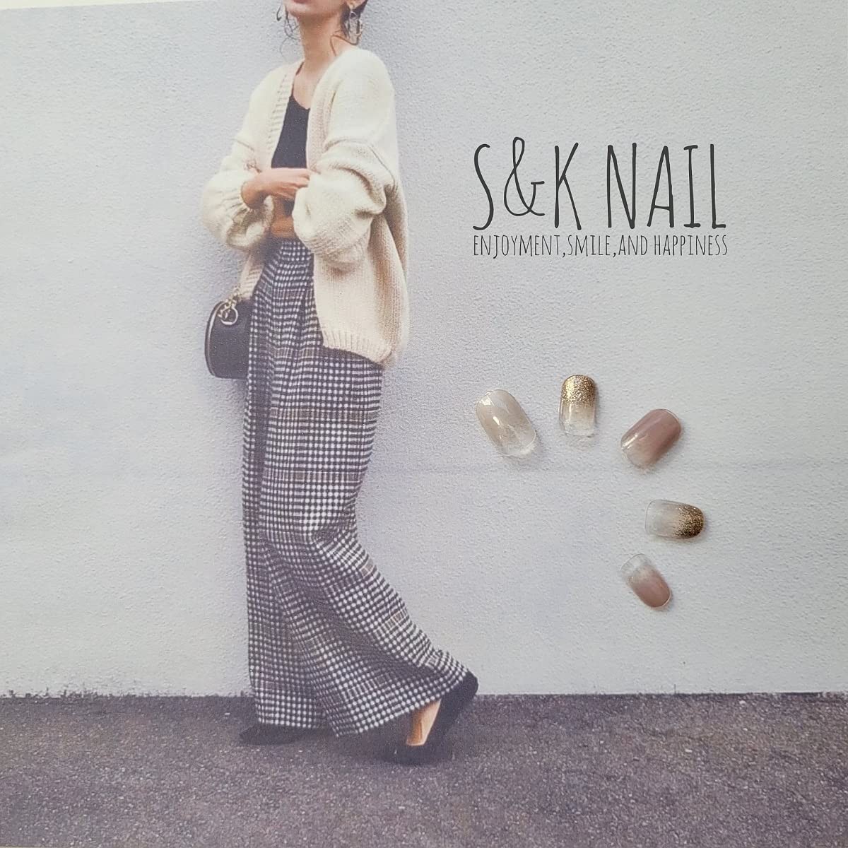 Nail Stickers Chocolat Latte Gel-Style No-Harden 20pcs Japan