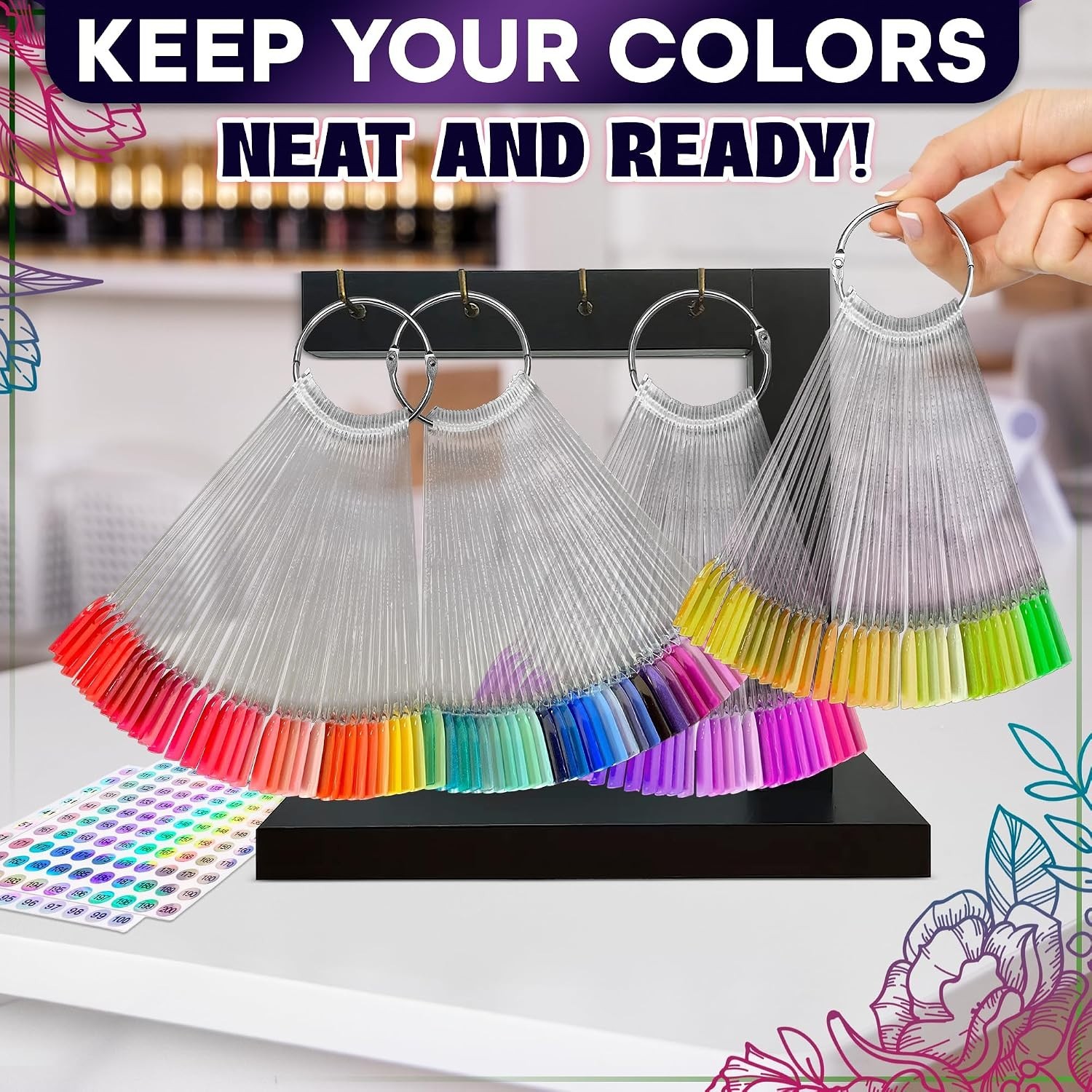 200 Pcs Nail Swatch Sticks – Clear Swatches for Gel Polish – Transparent Acrylic