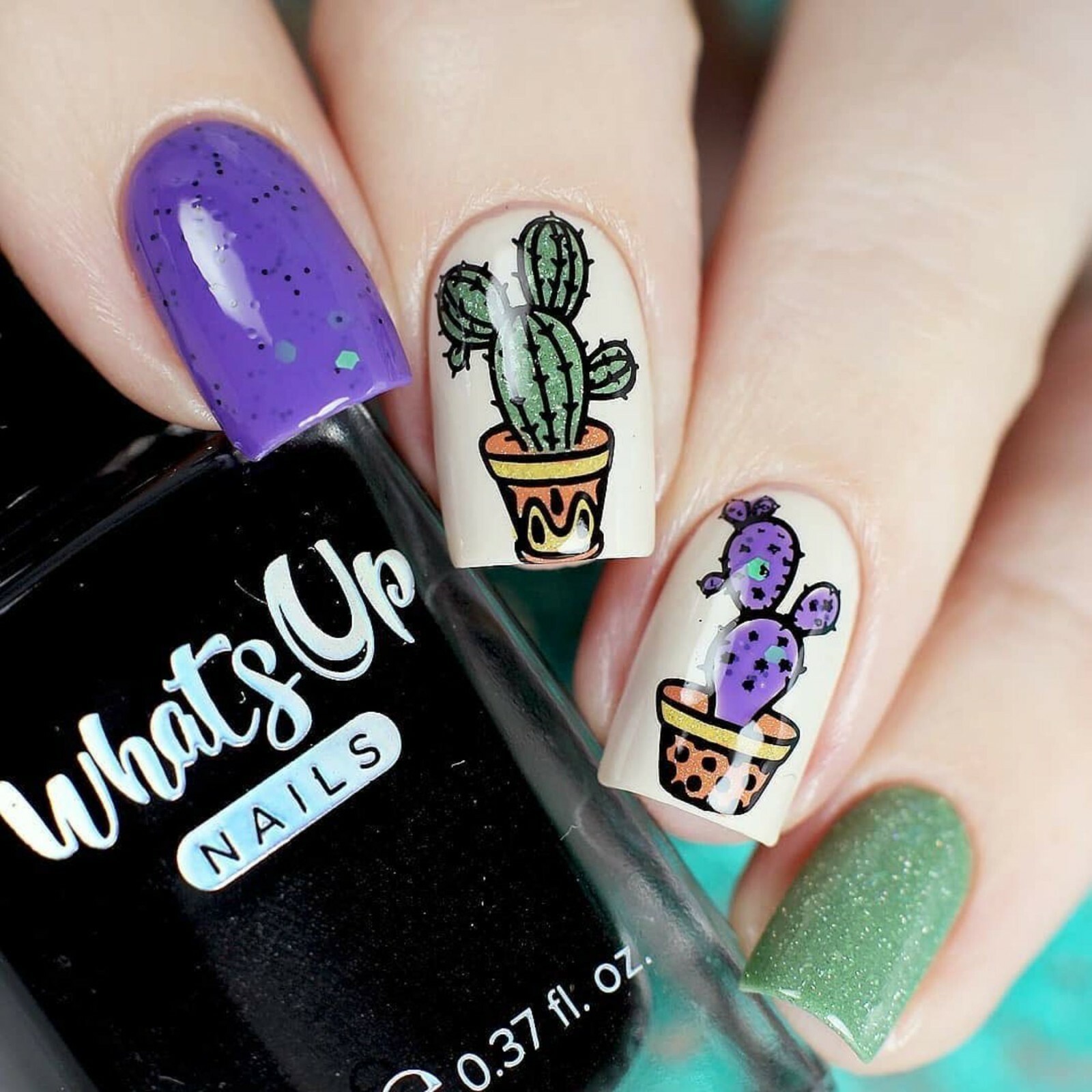 B060 Deserted Succulent Stamping Plate For Stamped Nail Art Design