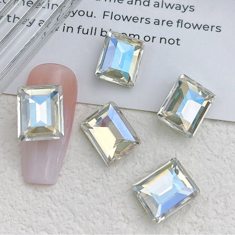 10 Pcs/Set Butterfly Shape Nail Rhinestones Waterdrop Nail Gems Heart Nail Charm
