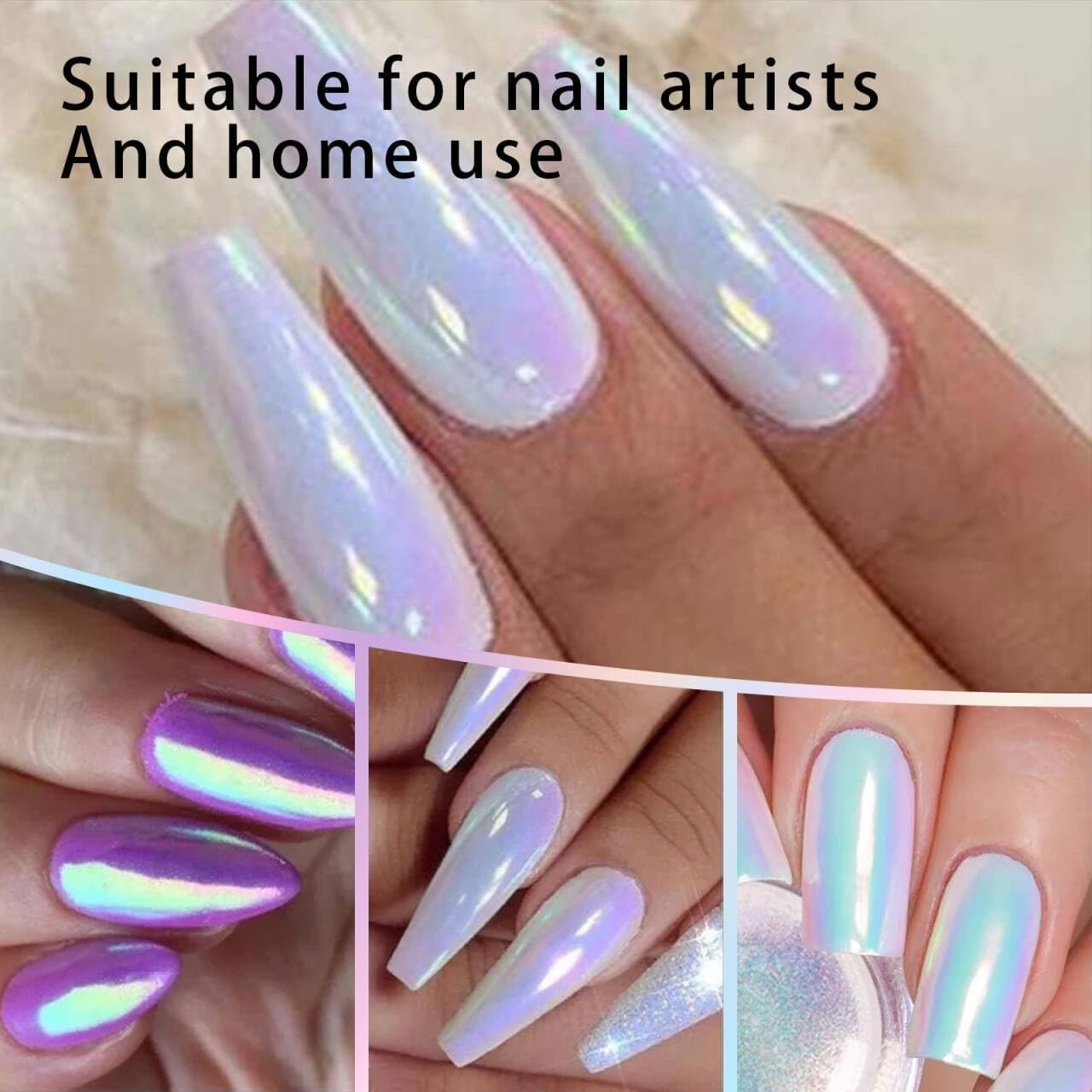 1 Box Neon Holographic Nail Glitter with Sponge Stick – Art for All Levels