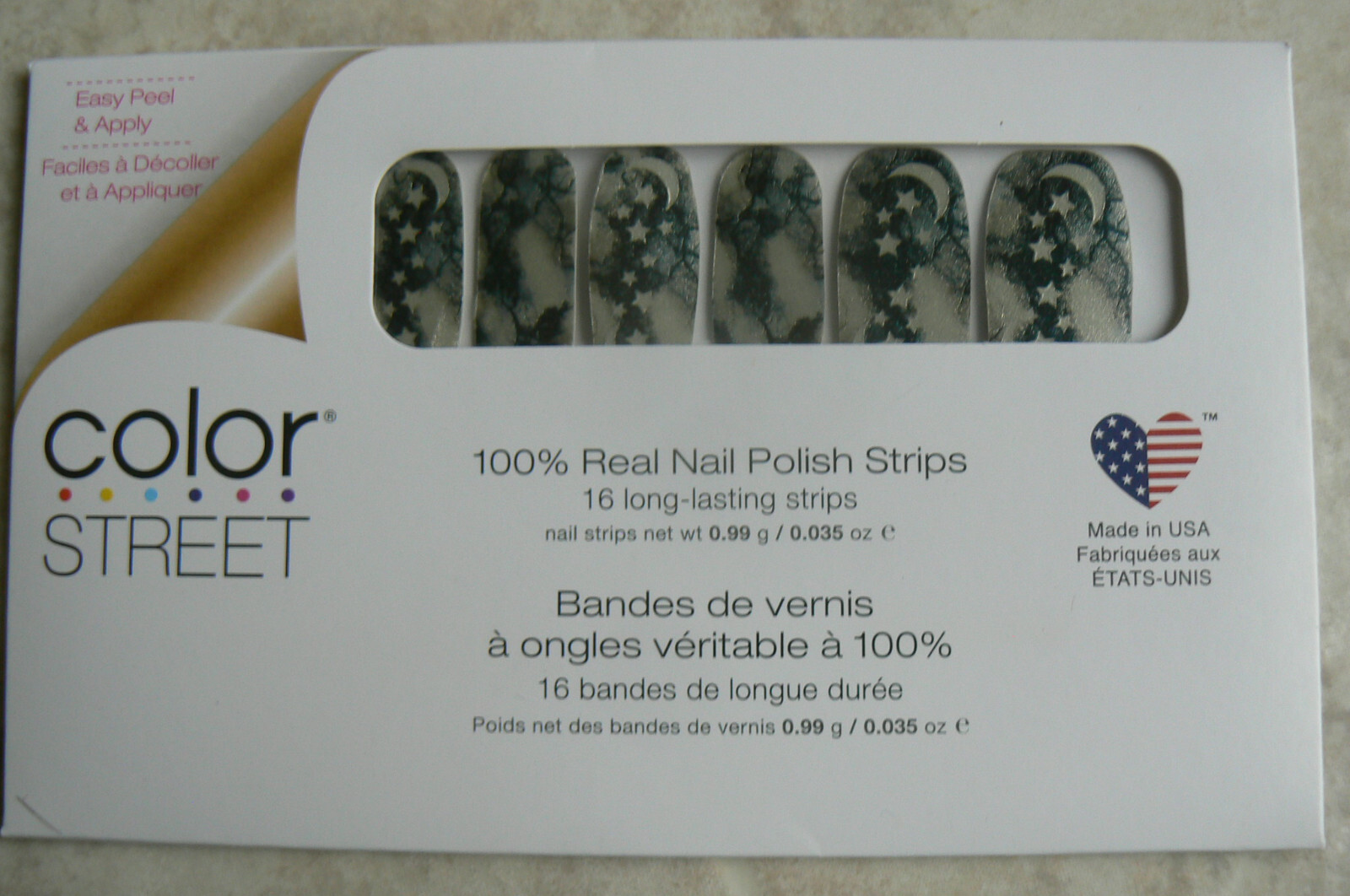 NEW Color Street DARK MAGIC gray glitter moon 100% Real Nail Polish Strips 16 pc