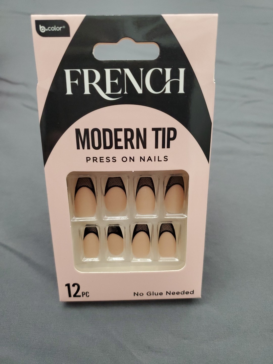 French Modern Tip Glue On Or Press On Nails Coffin Shape 12 Nails NIB