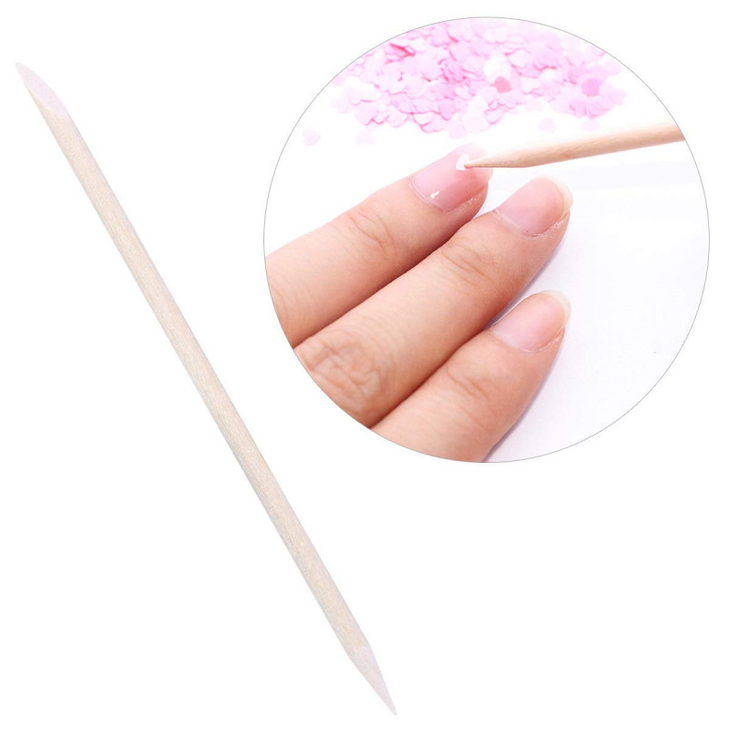 Cuticle Pusher Removal Wood Sticks Set: 50/100Pcs, 4 Sizes