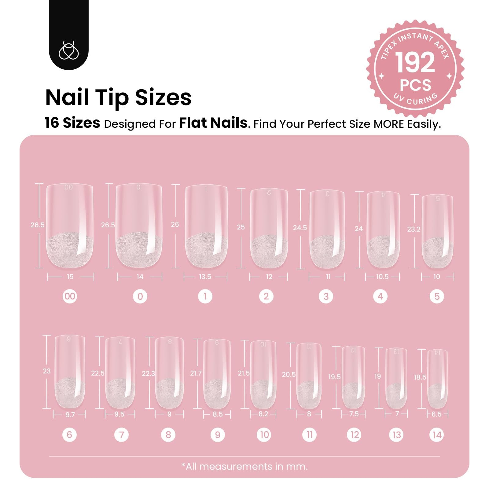 Beetles Tipex Instant Apex Medium, 1 – Nails Only | Medium Square | 192