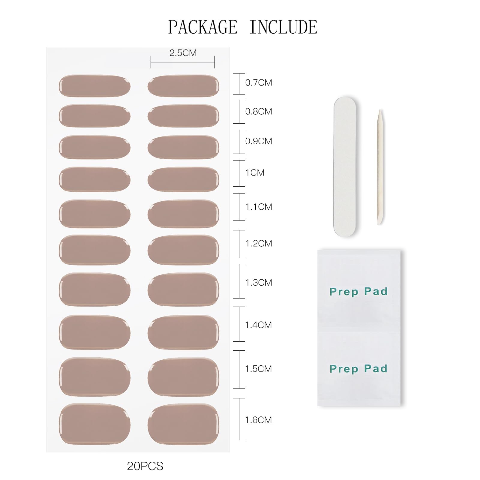 JMEOWIO Gel Nail Stickers Coffee Semi Cured Gel Nail Strips Wraps UV/LED Nail…