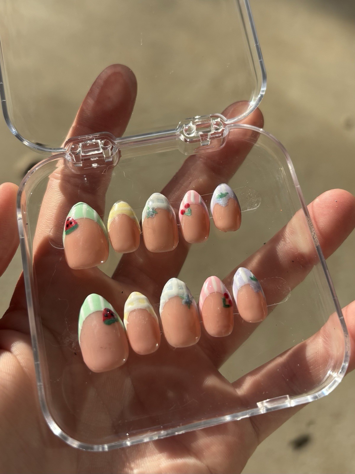 Pastel press French tip hand made
