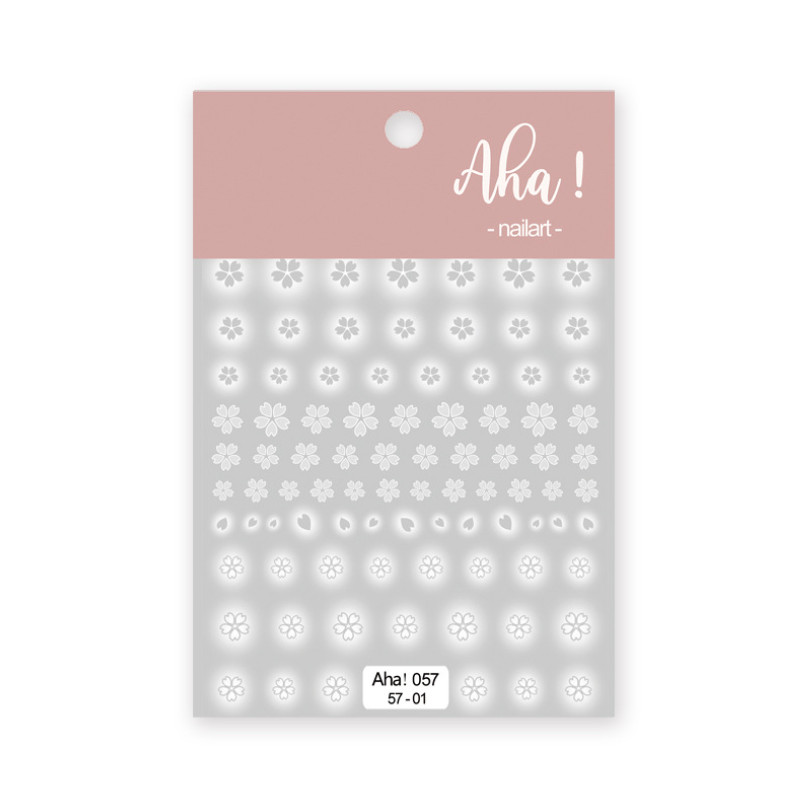 Nail Decoration Sticker Semi-transparent Hollow Flower Heart Adhesive Decor NH19