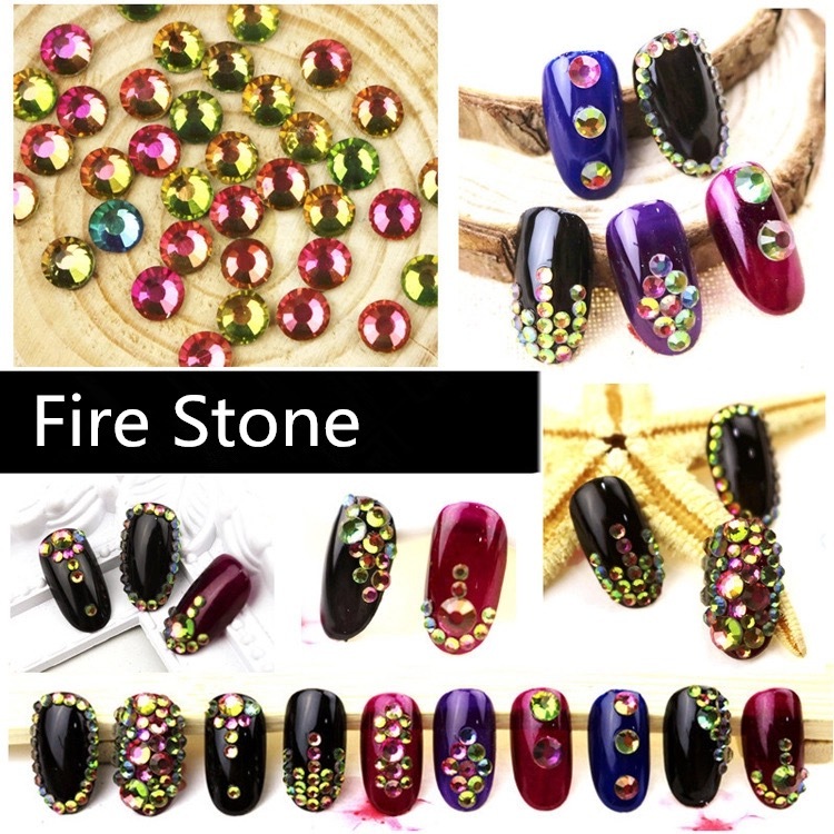 FIRE STONES RHINESTONES CRYSTAL PIXIE 3D NAIL ART SALOON MINI DIAMOND ROSE GOLD