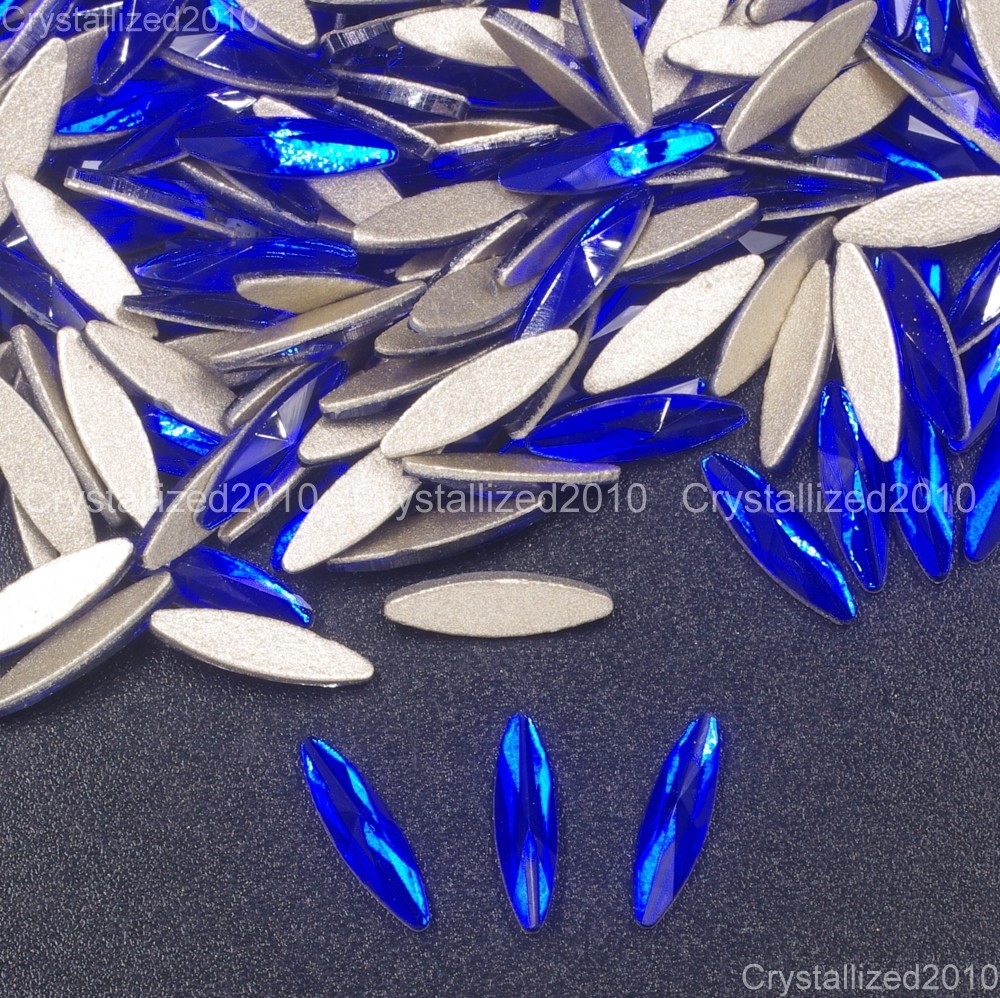 Top Quality Czech Crystal Rhinestone Navette Flatback Nail Art Decoration 3x11mm