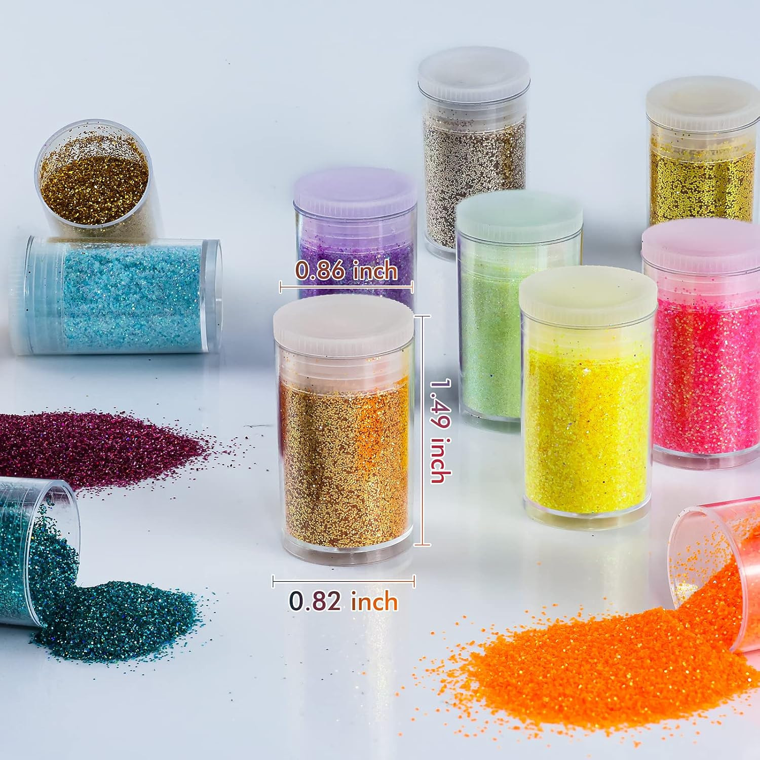 Ultra Fine Glitter for Nails, Set of 45 Colors, Extra Fine Resin Glitter