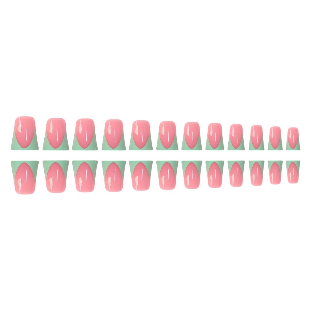 Nude Pink Mint Green French Style Press On Nails Wholesale