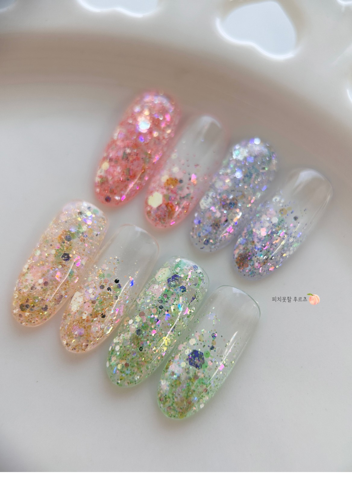 Bonnie B Peach Fruits Hologram Glitter Nail Art Aurora Effect 4 Colors K-Beauty