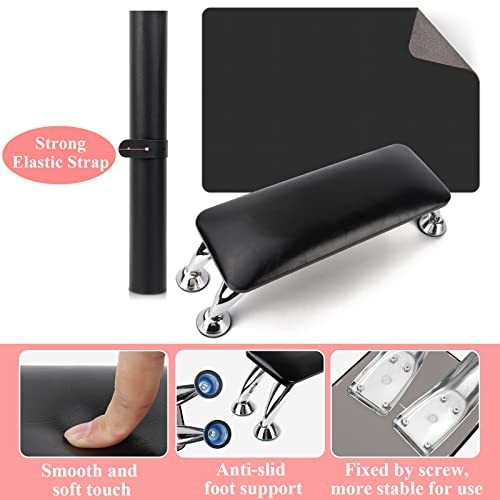 Acrylic Nail Arm Rest Cushion with Table Mat – Soft Microfiber Hand Pillow for N