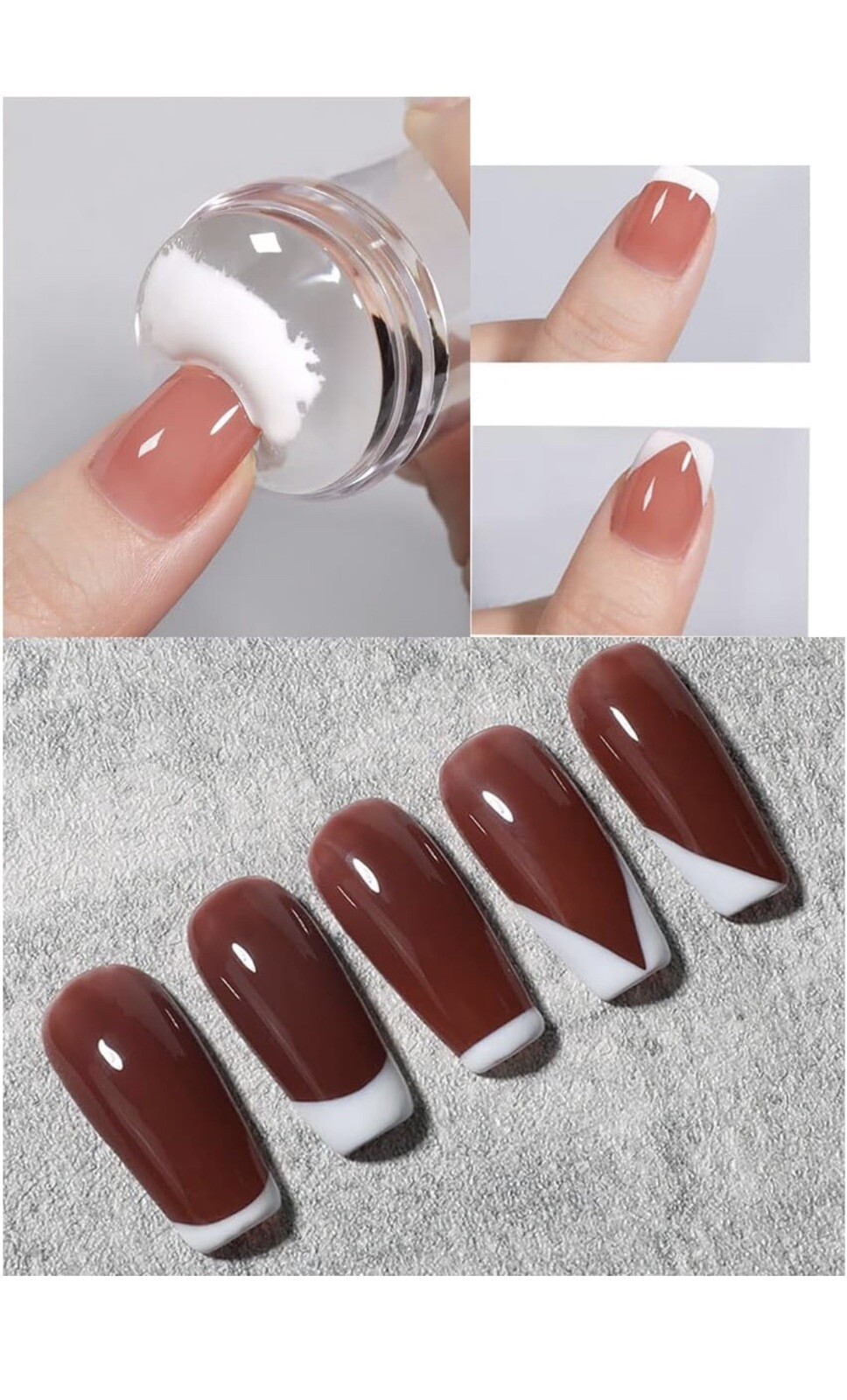 3pcs/set Clear Jelly Silicone Nail Art Stamper Scraper DIY Nail Art Stamper Tool
