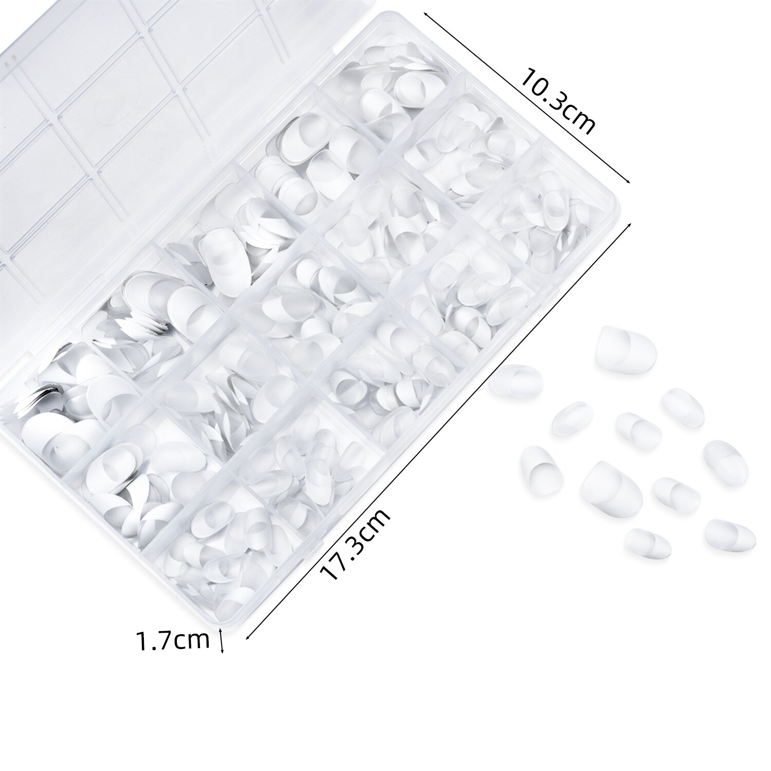 Seamless Clear Semi Frosted Full Cover French Tips Acrylic False Press on Nails